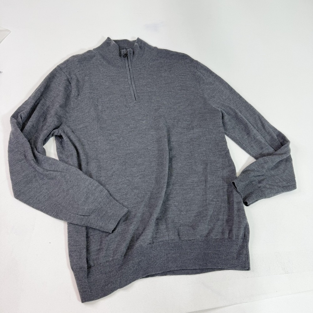 Jos A Bank Sweater Mens XL Travelers Collection Half Zip Merino Wool Pullover